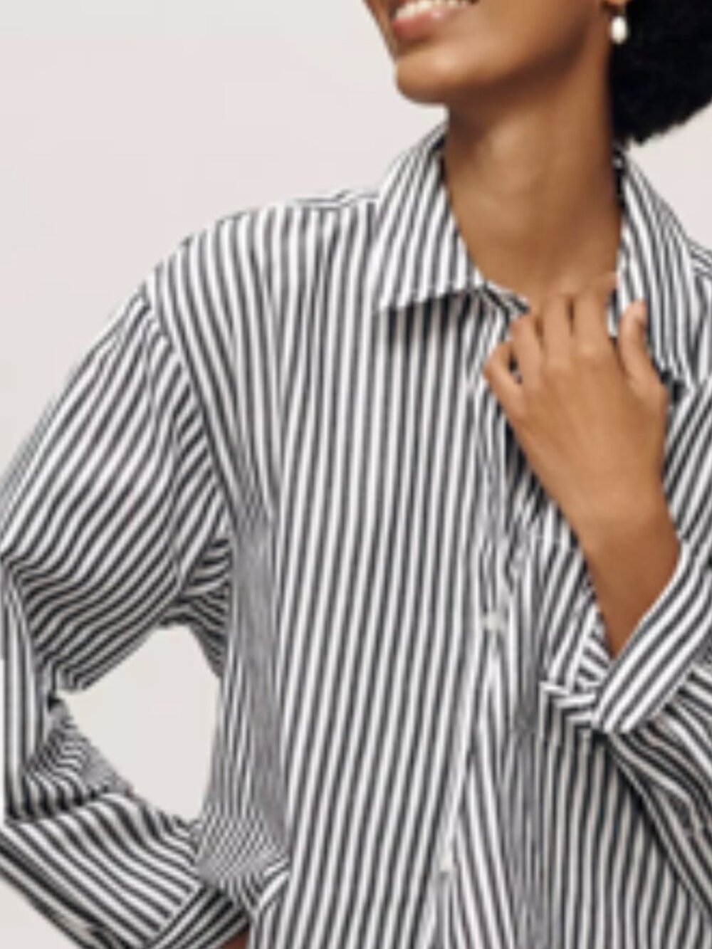 NWT Shrunken Bennett Button Down Shirt By Maeve - Picture 14 of 15